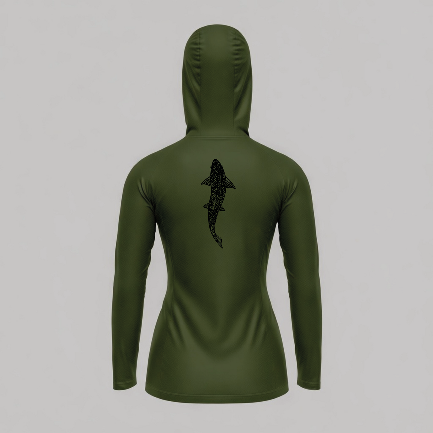 Womens Pro Sun Hoodie - Swimming Trout