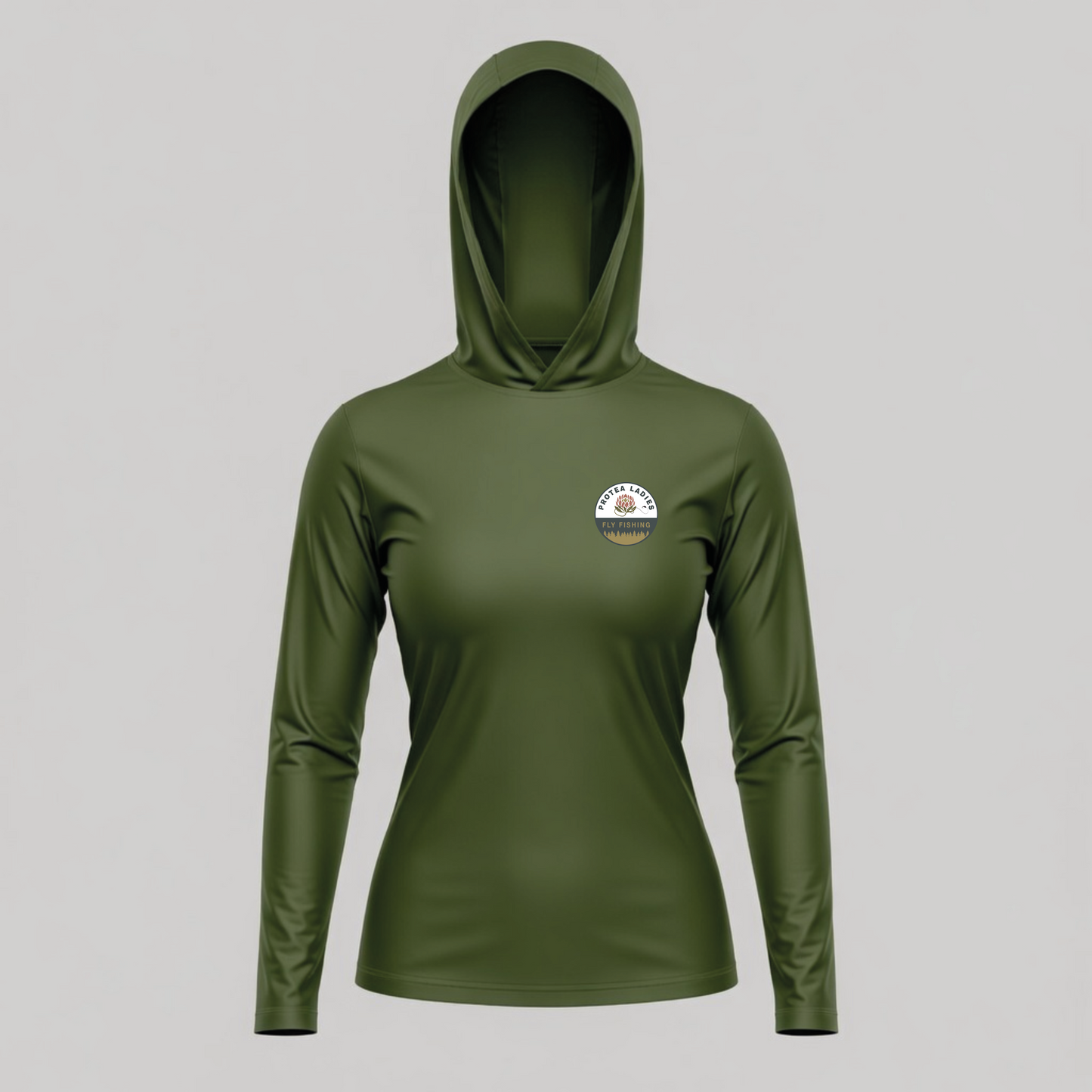 Womens Pro Sun Hoodie - Swimming Trout